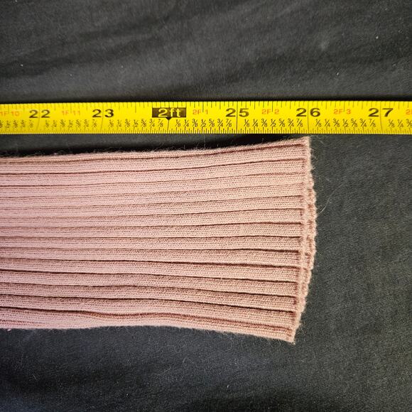 H&M Tan Button Front Ribbed Sweater Size L Minimalist Staple Capsule - Picture 8 of 9